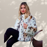 Anne - Lussuoso cappotto di peluche leopardato