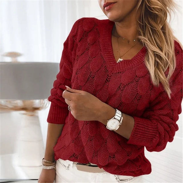 Noa - Maglia elegante con scollo a V in cotone